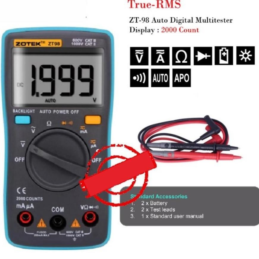 AVOMETER DIGITAL ZOTEK ZT98 / MULTITESTER DIGITAL ZT98 ORIGINAL