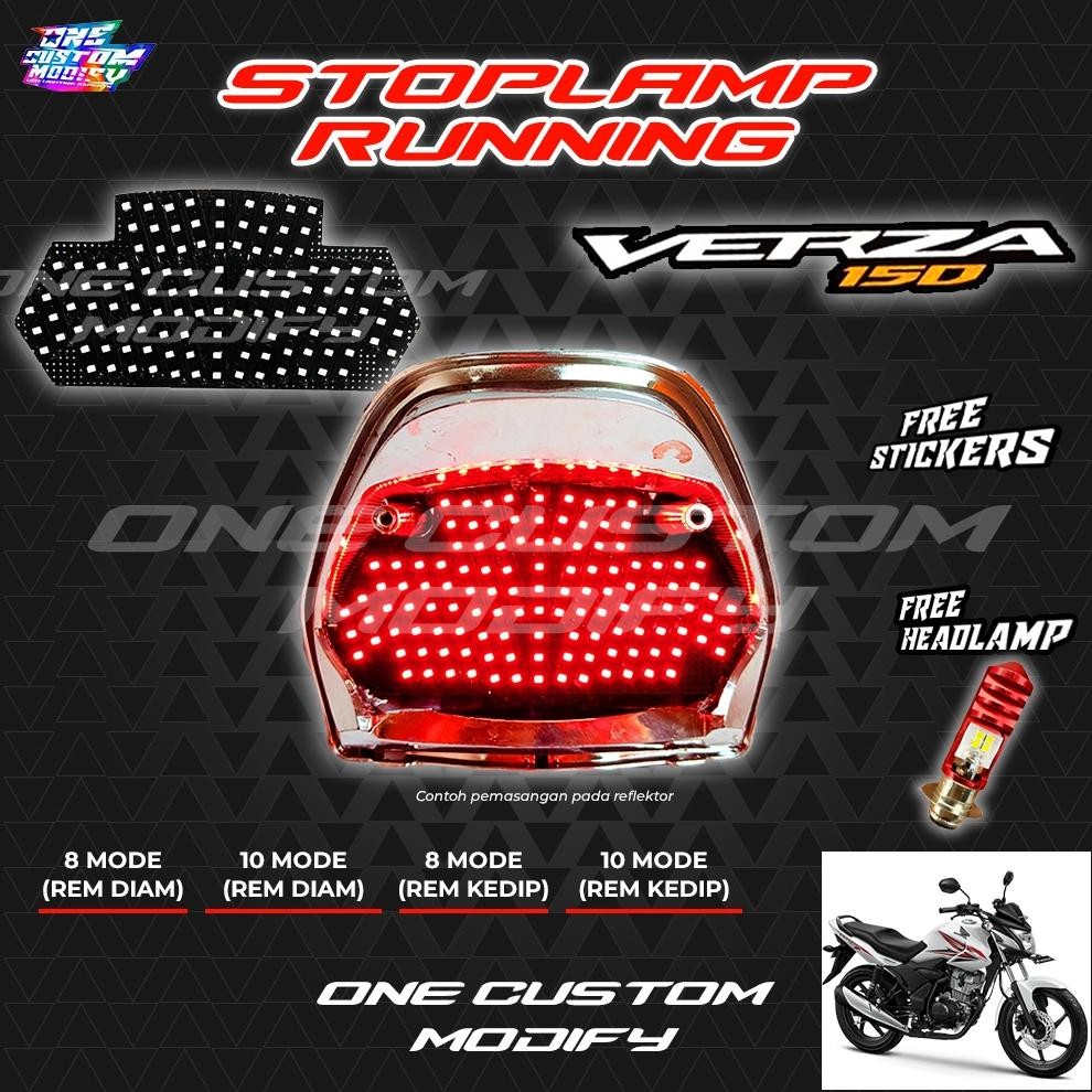 STOPLAMP RUNNING CB150 VERZA LAMPU REM LED BELAKANG 8 & 10 MODE VARIASI MOTOR ONE CUSTOM MODIFY