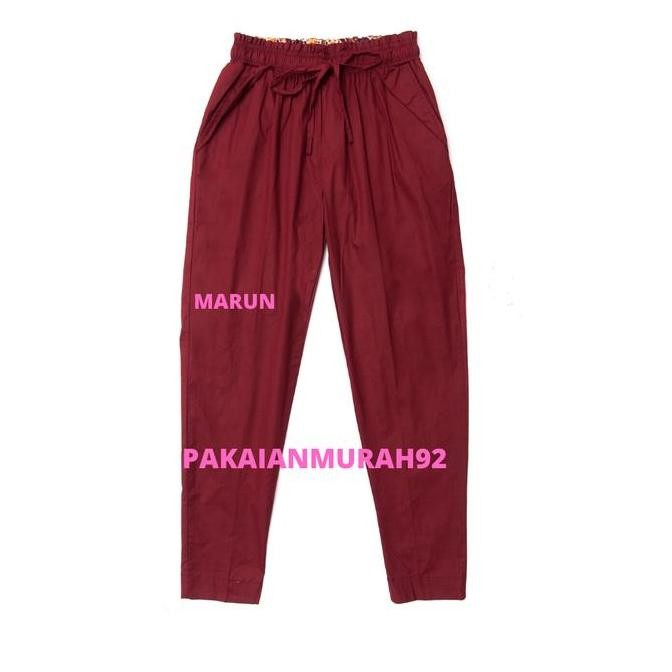 KIRANA PANTS CELANA BIG SIZE WANITA BAGGY PANTS WARNA MARUN MURAH