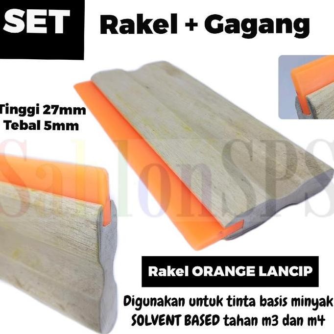 

Set Gagang Rakel Kayu Kecil Sablon Orange Lancip 27Mmx5Mm P. 40Cm Co