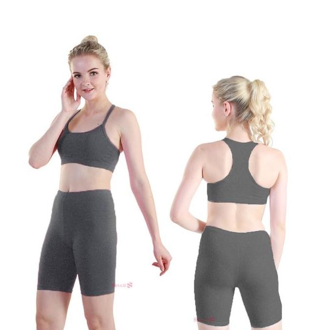 SILVER Basic Biker Shorts Pants Celana Pendek Olahraga Pria Wanita - 244401