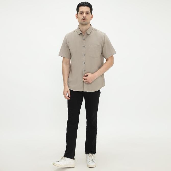 Murah Code Male - Brave Kemeja Pria Pendek Stone Basic Slimfit