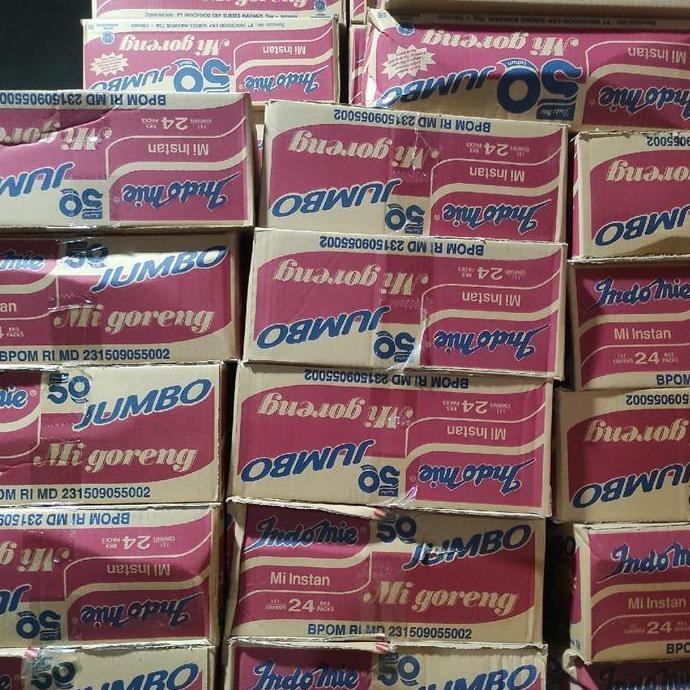 

Indomie Goreng Jumbo 129gram per dus (24 pcs) Instan Makanan Food Noodles Noodle Mie LS