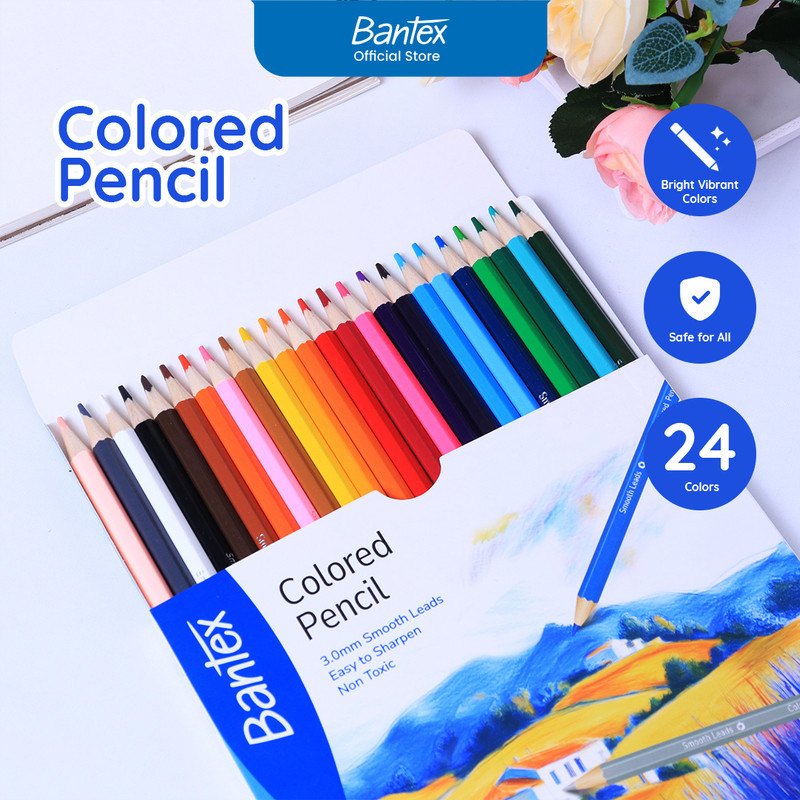 

Bantex Pensil Warna 24 Warna 3.0 mm / Colored Pencil Hexagonal Bahan Kayu Poplar BK3002