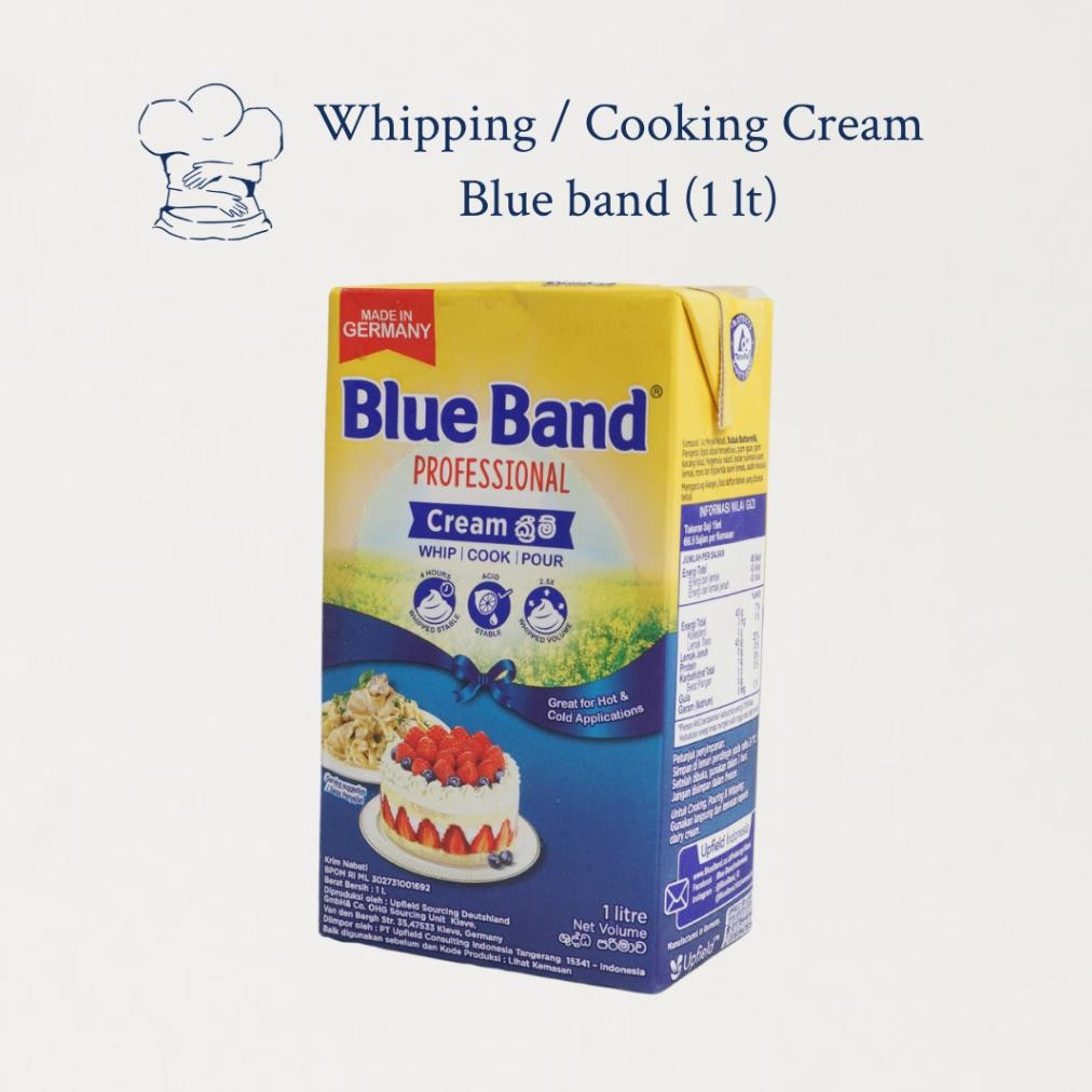 

Blue Band Whipping Cream 1 Liter (Blueband Cream Serbaguna Cair untuk Kue, Masakan, Minuman)