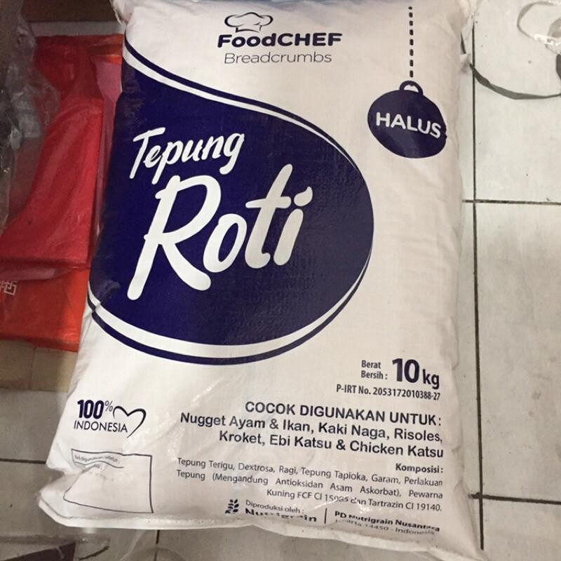 

NEW PRODUCT TEPUNG ROTI PANIR BREADCRUMBS MERK FOODCHEF 1 KARUNG 10KG REE RAIN