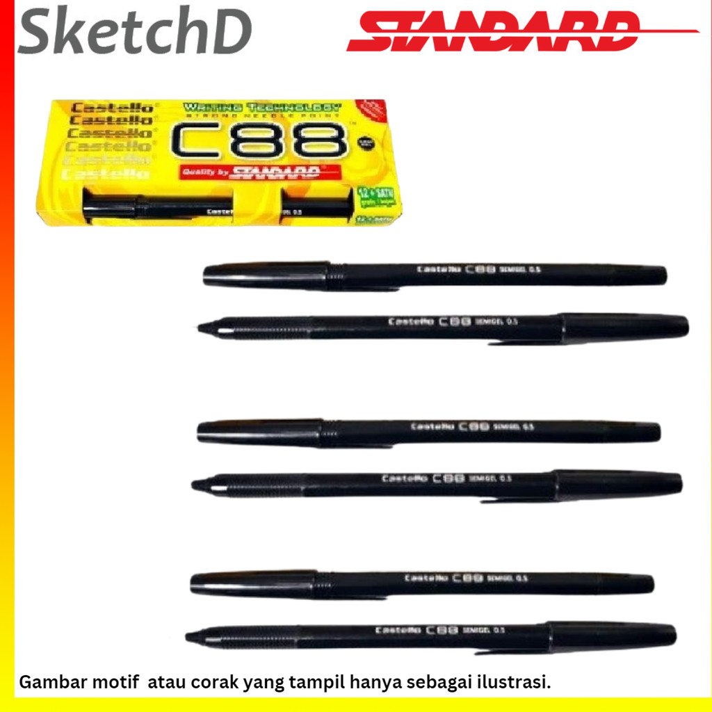 

Pulpen Castelo C88 05 Hitam Bolpoin Standard C 88 Ballpoint 0.5 mm