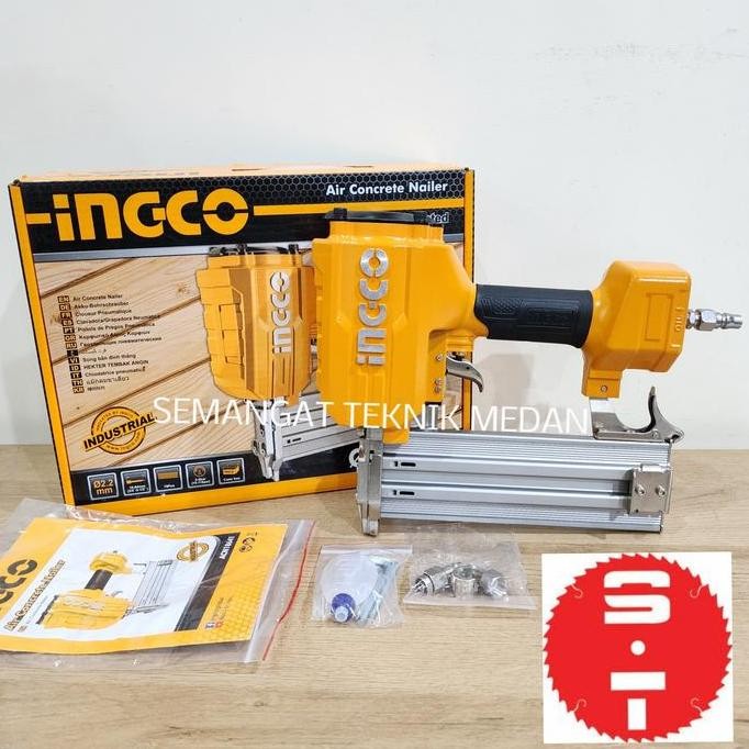 Air Nailer Gun Paku Angin Tembok Beton St64 St 64 Mm Ingco Acn18641 Co