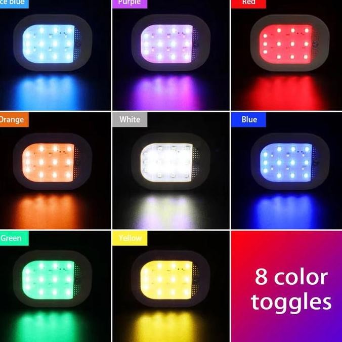 Cod Lampu Dalam Mobil Led Plafon Lampu Led Indoor Wireless Touch Light Lampu Dalam Mobil 8Warna New 