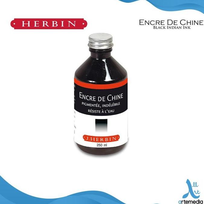 

Tinta Kaligrafi Herbin Black Indian Ink Calligraphy Drawing Writing