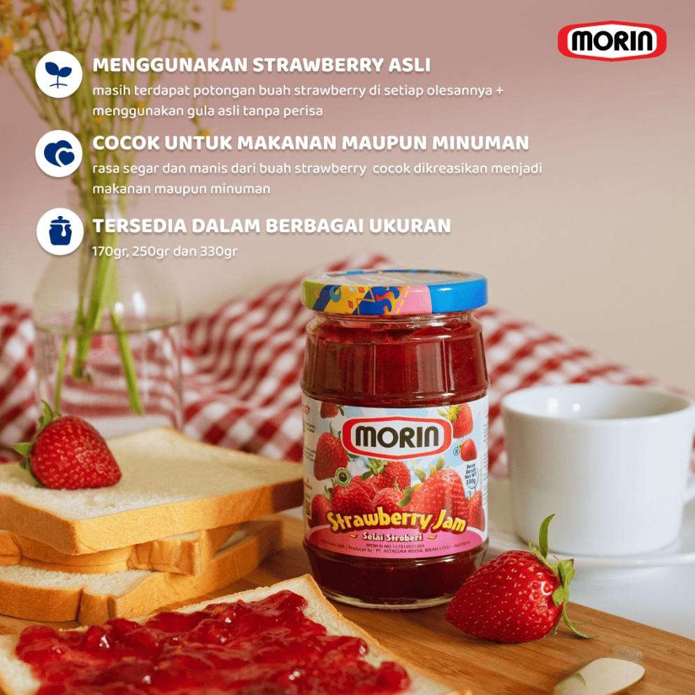 

Morin Selai Strawberry 250 Gr - Selai Buah Stroberi