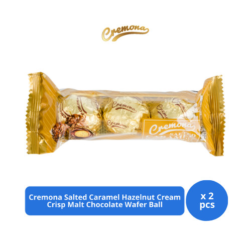 

Cremona Salted Caramel Cream Crisp Malt Chocolate Wafer Ball T3 (3s @ 12gr) x 2 pcs