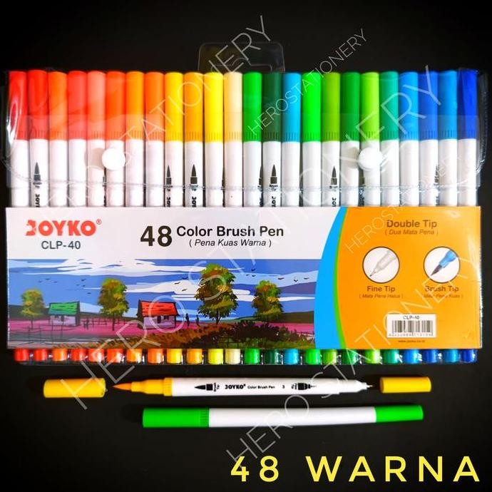

Pena gel kuas color brush pen joyko set 48 warna CLP-40