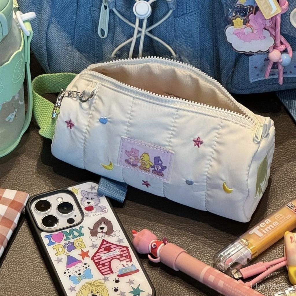 

Girl Star Embroidered Pencil Case ins Student High-Value Large-Capacity Multi-Functional Stationery Storage Bag with Handle W6GM