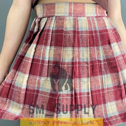Riyu Skirt 5125 Rok Mini Motif Kotak Square Pattern Two Tone Bahan Tebal A Jk Skirt Lipat Aesthetic 