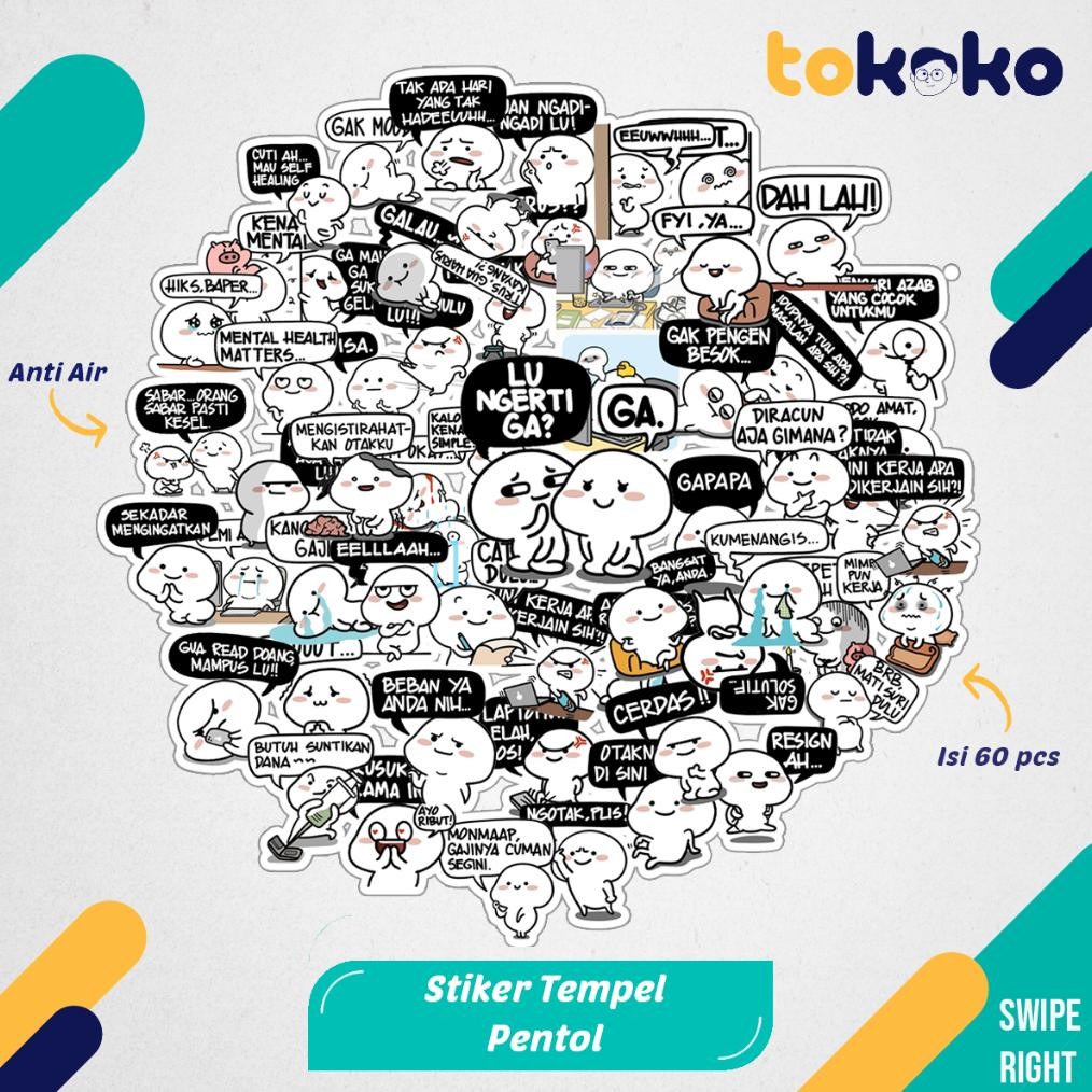 

NOG Stiker Cutting Pentol Lucu Paper Vinyl Dekorasi Laptop Koper Tumbler Kulkas DIY Viral Kekinian Terbaru 2025 KO-29