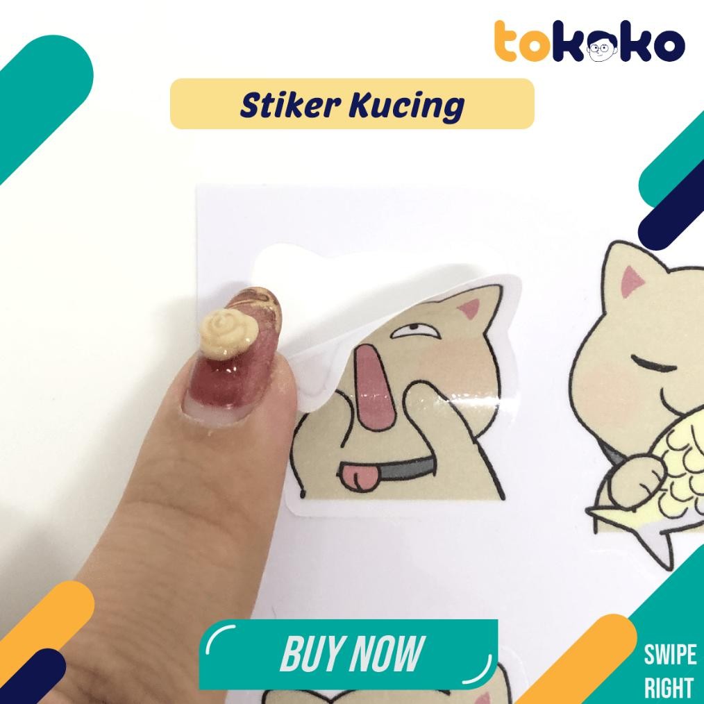 

NOG Stiker Tumblr Tumbler Buku Laptop Tumbler Casing HP Karakter Kartun Kucing Stiker Bahan Cromo Glossy Tahan Air Awet Lama Waterproof Viral Kekinian Terbaru 2025 MV-50