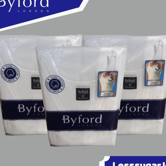 Byford Kaos Dalam Singlet Isi 3 Pcs Putih Tanktop Kaos Kutang Katun