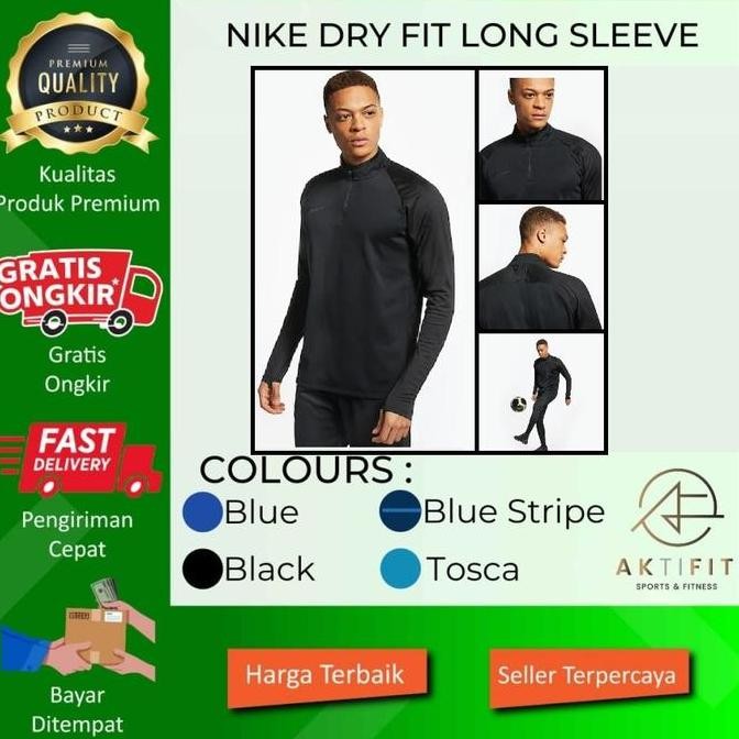 PROMO Premium NIKE Dry Fit ManSet Resleting Long Sleeve Baju Lengan OR Pria