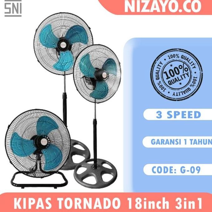 DT100 }} Kipas Tornadob Baling 18" Aoyama 3 in 1 Listrik Meja Mesin