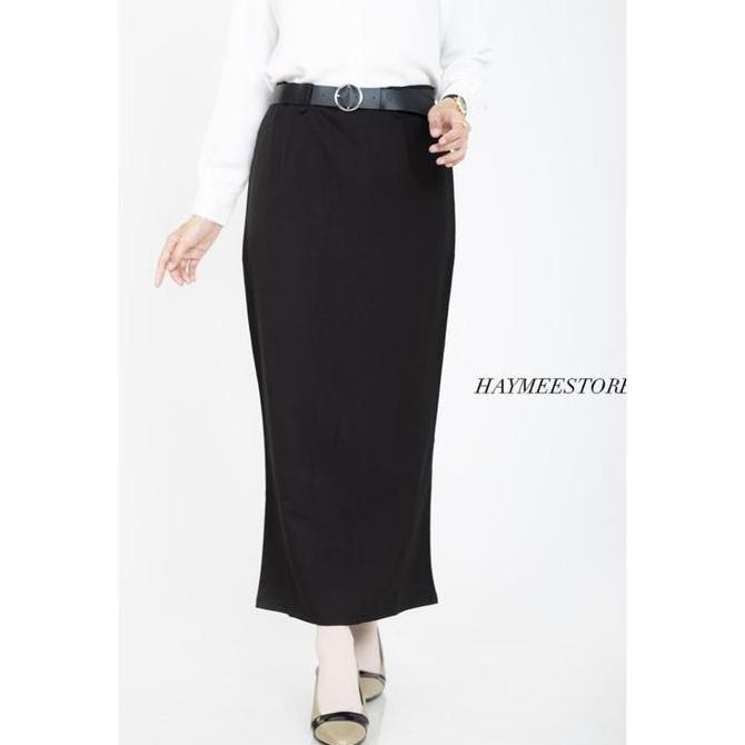 HaymeeStore Rok Span Wiron Rok Kantor Biron Wanita Office Skirt Woman Formal Casual Fashion -Hitam