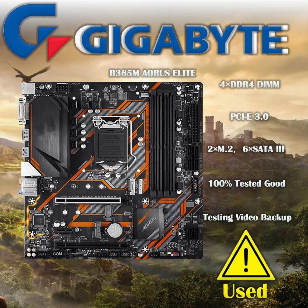 Gigabyte  B365M Aorus Elite Micro Atx Intel B365 M.2 Ssd New 64G Double Channel Support 8 9 Gen Lga 