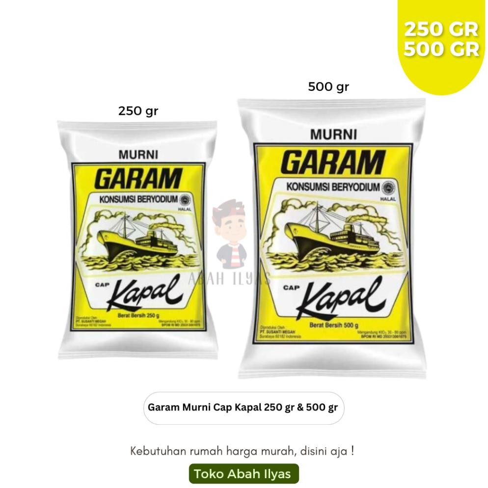 

(Terbaru) Garam Murni Cap Kapal 250gr & 500gr ASLI (Terlaris)