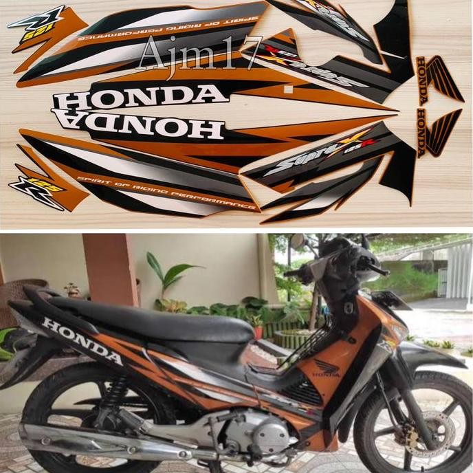 DB28>> STIKER STRIPING SUPRA X 125R GOLD COKLAT 2006