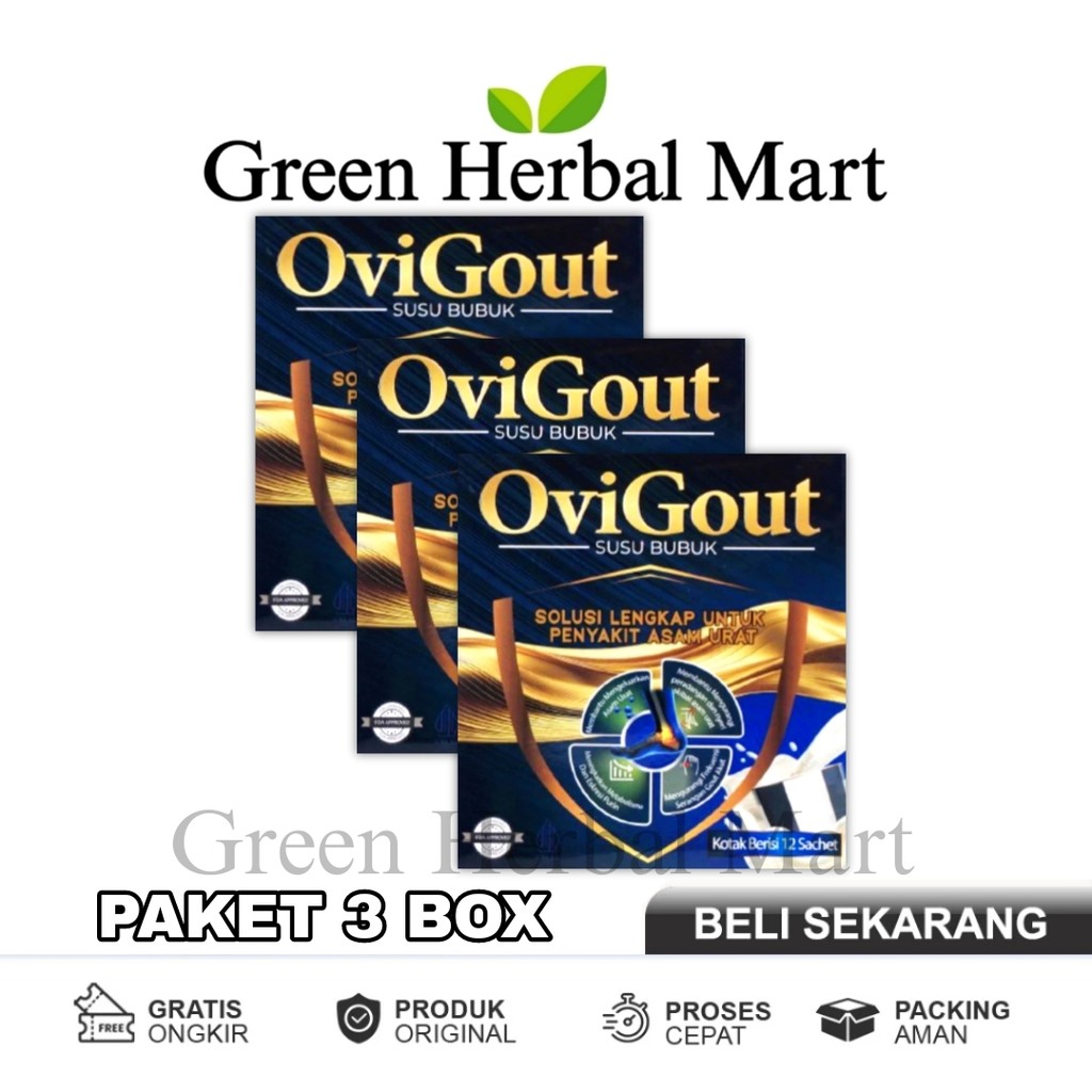 

3 Box Susu Ovigout Solusi Untuk Penderita Asam Urat Nyeri Sendi 100% Original Asli
