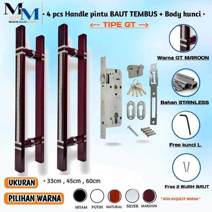 

Satu Set Gagang Pintu Kupu Tarung Model Baut Tembus Ukuran 33Cm 45Cm Dan 60Cm Garansi Produsen Kuat Perangkat Keras Pintu