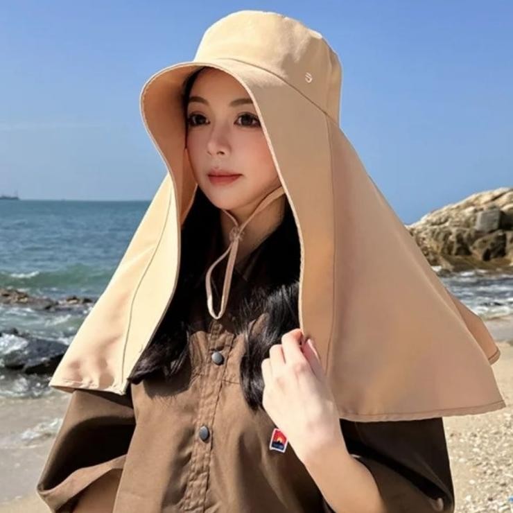 Topi Pantai Topi Wanita El Hijab Anti Uv