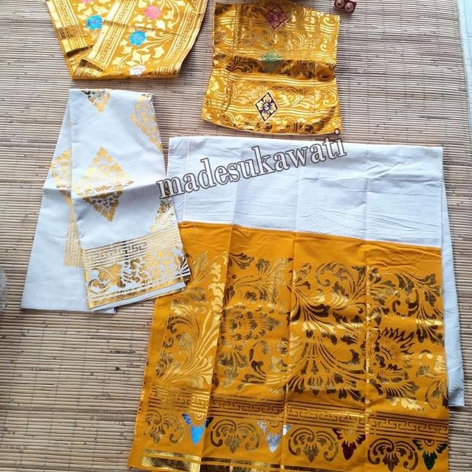 """] Kostum Pakaian Busana tari Rejang Dewa kain metris mahkota Lontar