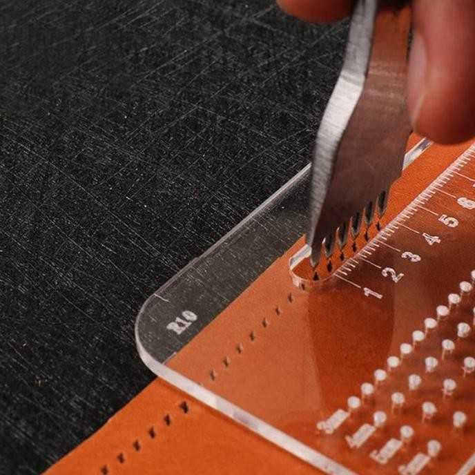 

~~~~~] Acrylic Plate Template Stitching Ruler Leather Tool Penggaris Jahit