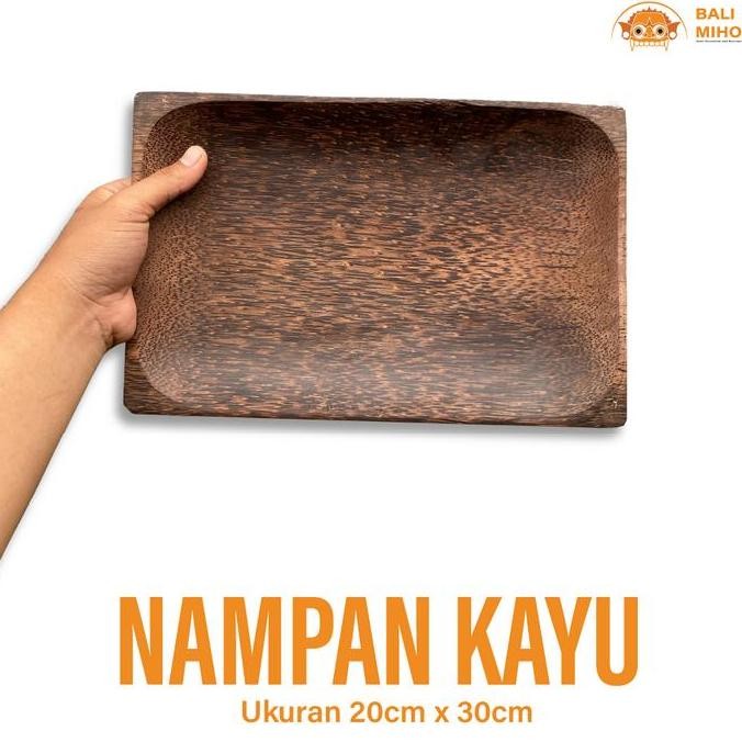 Produk Unggulan] Piring Kayu Aren Persegi Panjang 30 cm - Piring Kayu - Piring Kayu