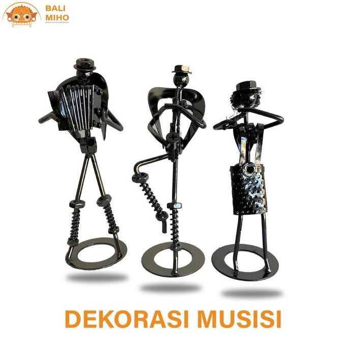 Silahkan Order] Dekorasi Musisi - Patung Orang dari Besi Baut - Miniatur Musisi
