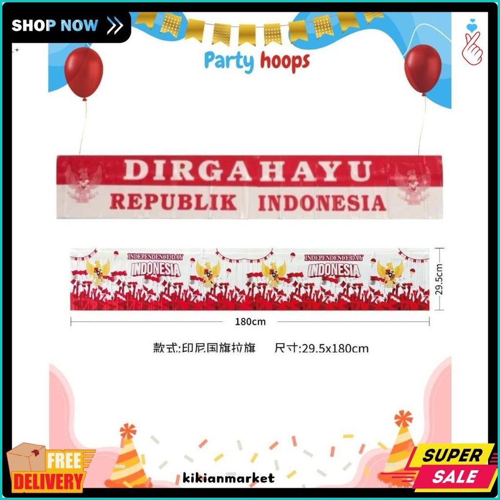 GARLAND PVC DIRGAHAYU RI / HIASAN HUT RI / DEKORASI HuT RI 17 agustus / hiasan pintu tulisan dirgaha