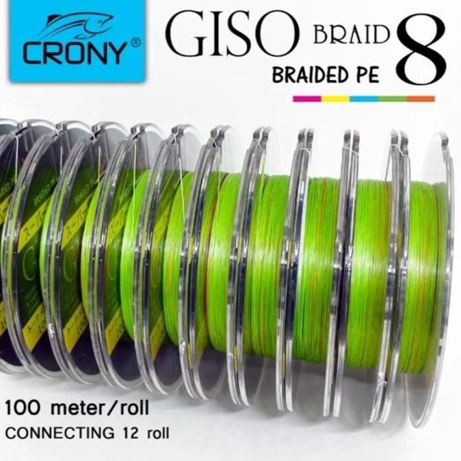 BEBAS ONGKIR - Senar Pancing pe x8 Crony Giso connecting 12 roll Joran