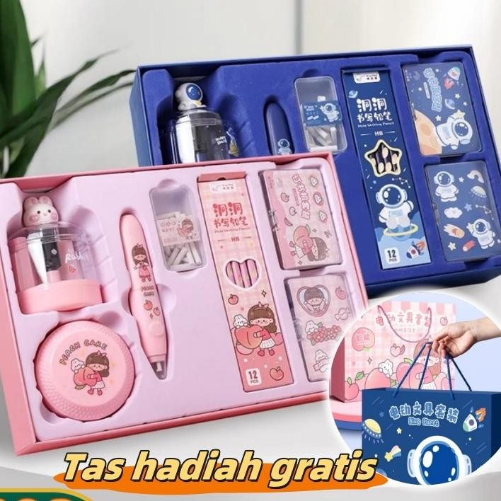 

Sutangset Alat Tulis Sekolah Elektrik Rautan Penghapus Vacuum Pensil Perkakas Belajar Electric Stationery Set Lengkap Kado Hadiah