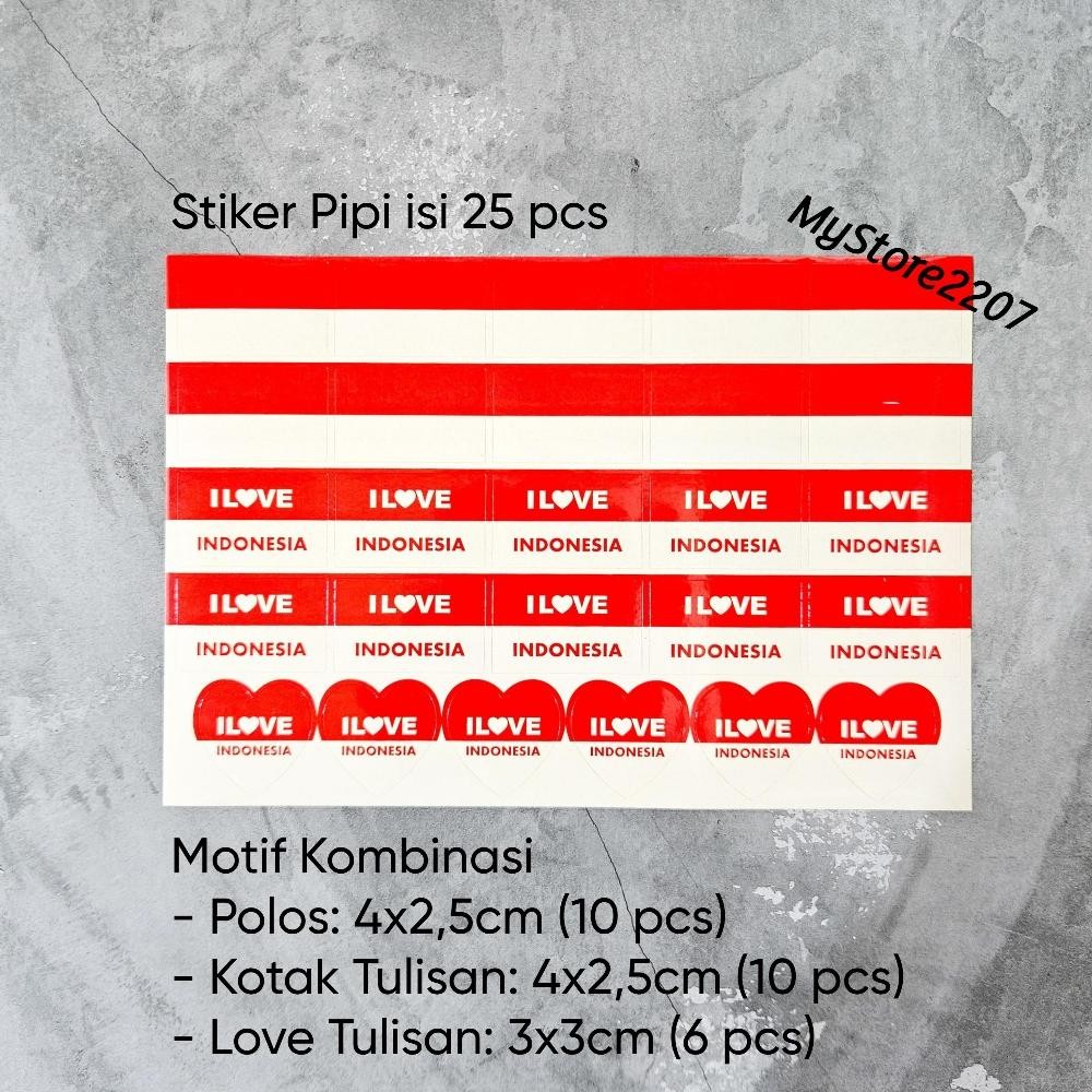 

Et-98 (25 Pcs) Stiker Pipi Merah Putih | Sticker Wajah 25Pcs - Dekorasi 17 Agustus | I Love Indonesia