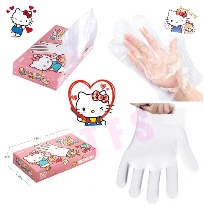 Promo Sarung Tangan Plastik Hello Kitty Isi 50 Pc