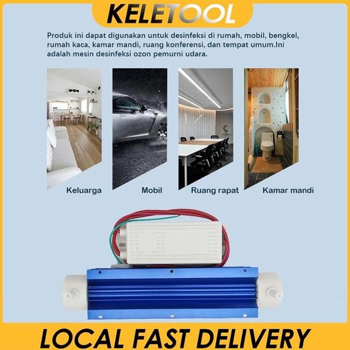 220V 10G Ozone Generator Tube Water Tabung Air Purifier Water Adjustable Purifier Tabung Ozon Water 