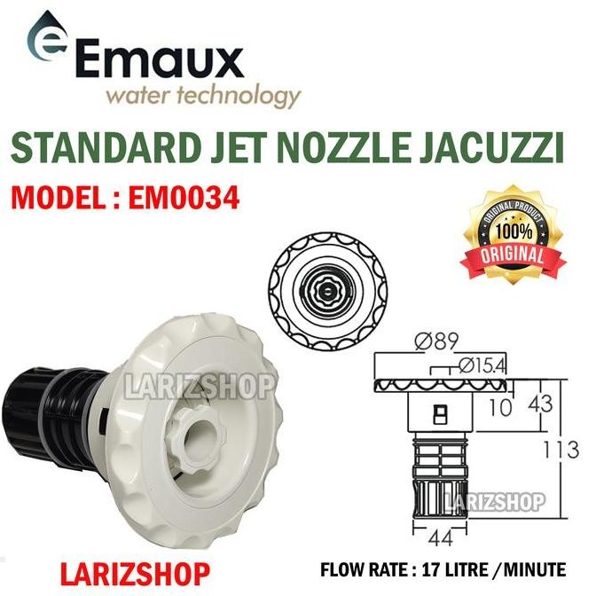 PROMO Jet Nozzle Inlet Jacuzzi EMAUX EM0034 Fitting Spa Kolam Renang EM 0034