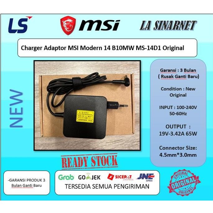 Charger Adaptor/Casan  MSI Modern 14 B10MW MS-14D1 Original