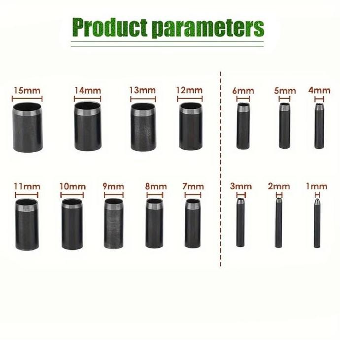 

15Pcs/Set Pelubang Kulit Sintetis Which Is Easy To Use Sharp Edges Set Cetakan Pelubang Sabuk