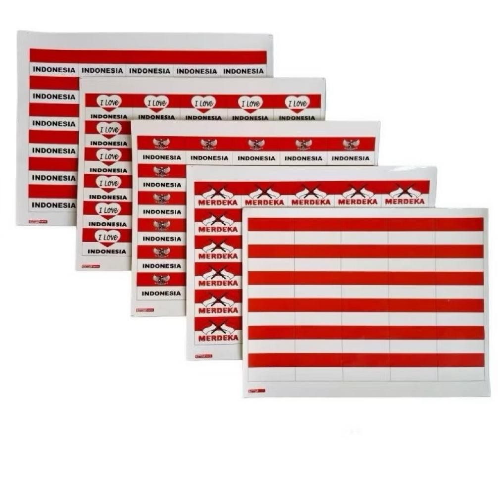 

Fgk-24 Stiker Merah Putih Stiker Pipi Merah Putih 1 Lembar Isi 32 Pcs Dekorasi 17 Agustus