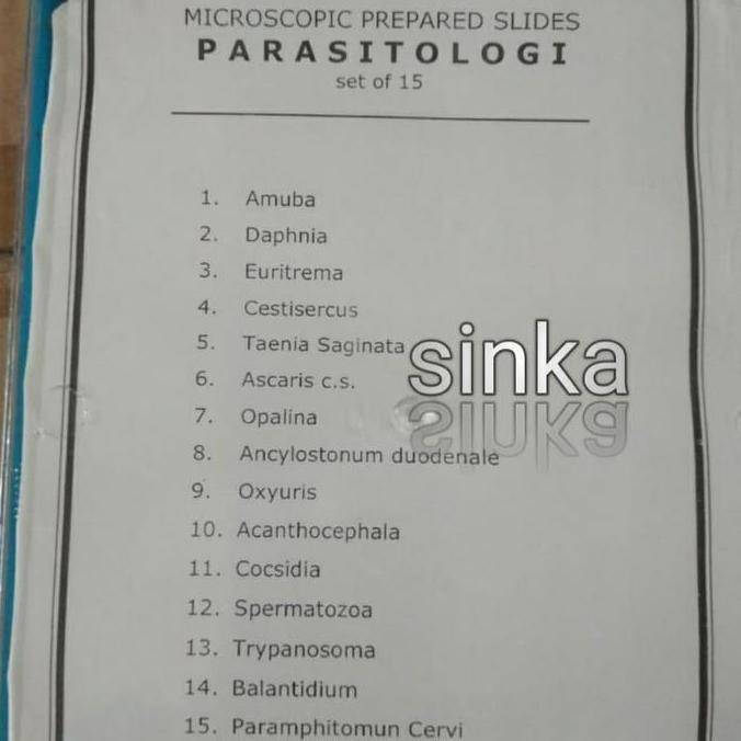Preparat Parasitology, Preparate Parasit 1Box, Peraga Parasitologi