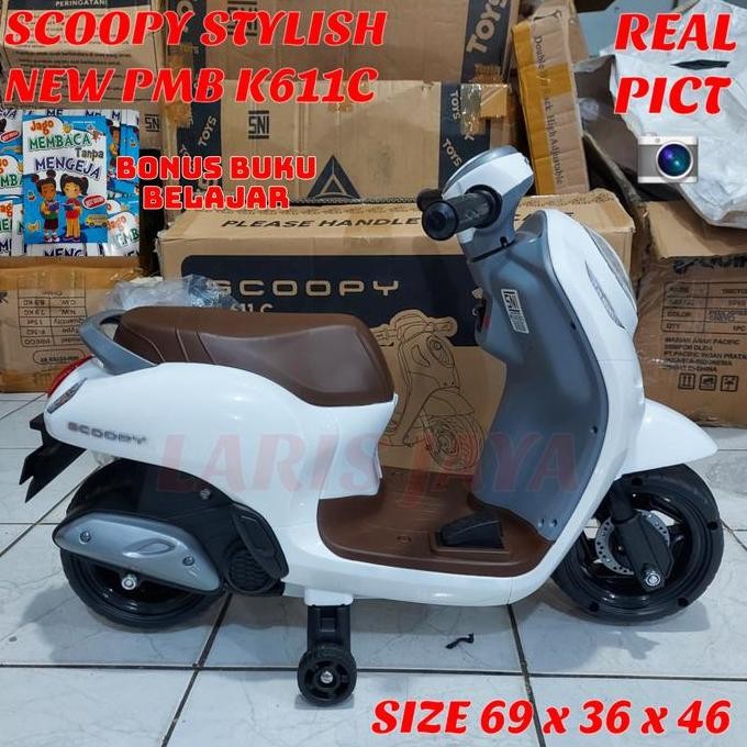 MOTORAN AKI ANAK PMB K 611 C MOTOR AKI SCOOPY STYLISH MOTOR MAINAN AKI ORIGINAL DAN TERPERCAYA