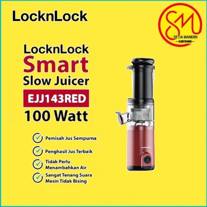 Locknlock Ejj143Red Slow Juicer 100 Watt Tanpa Ampas Ejj 143 Red Co