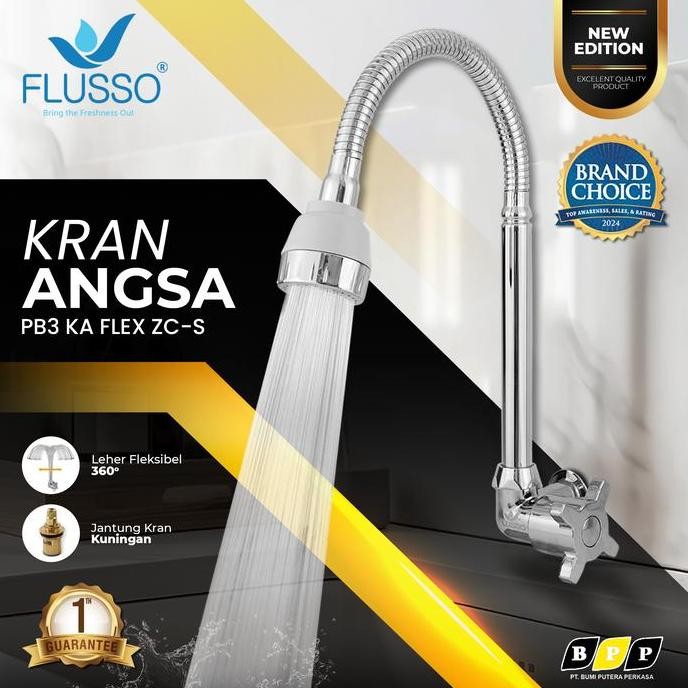 PROMO - FLUSSO Kran Sink Cuci Piring Minimalis Kran Angsa /2 inch Tembok Kran Air Sink Dapur FLUSSO 