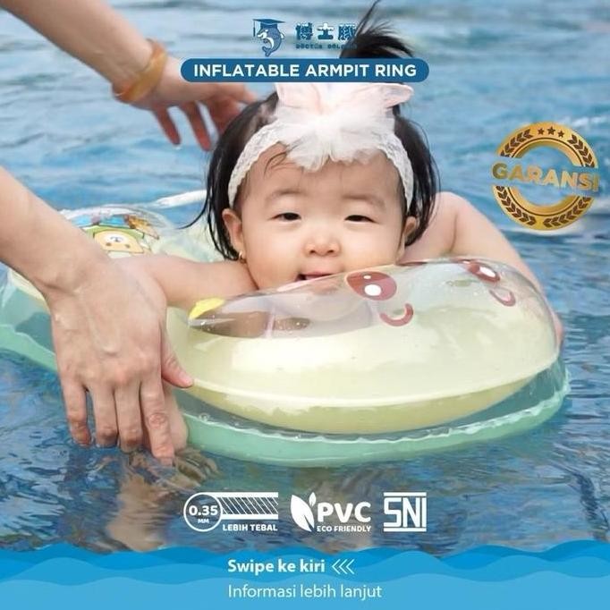 TERMURAH - Doctor Dolphin Inflatable Armpit Ring DD00 - Pelampung Renang Bayi
